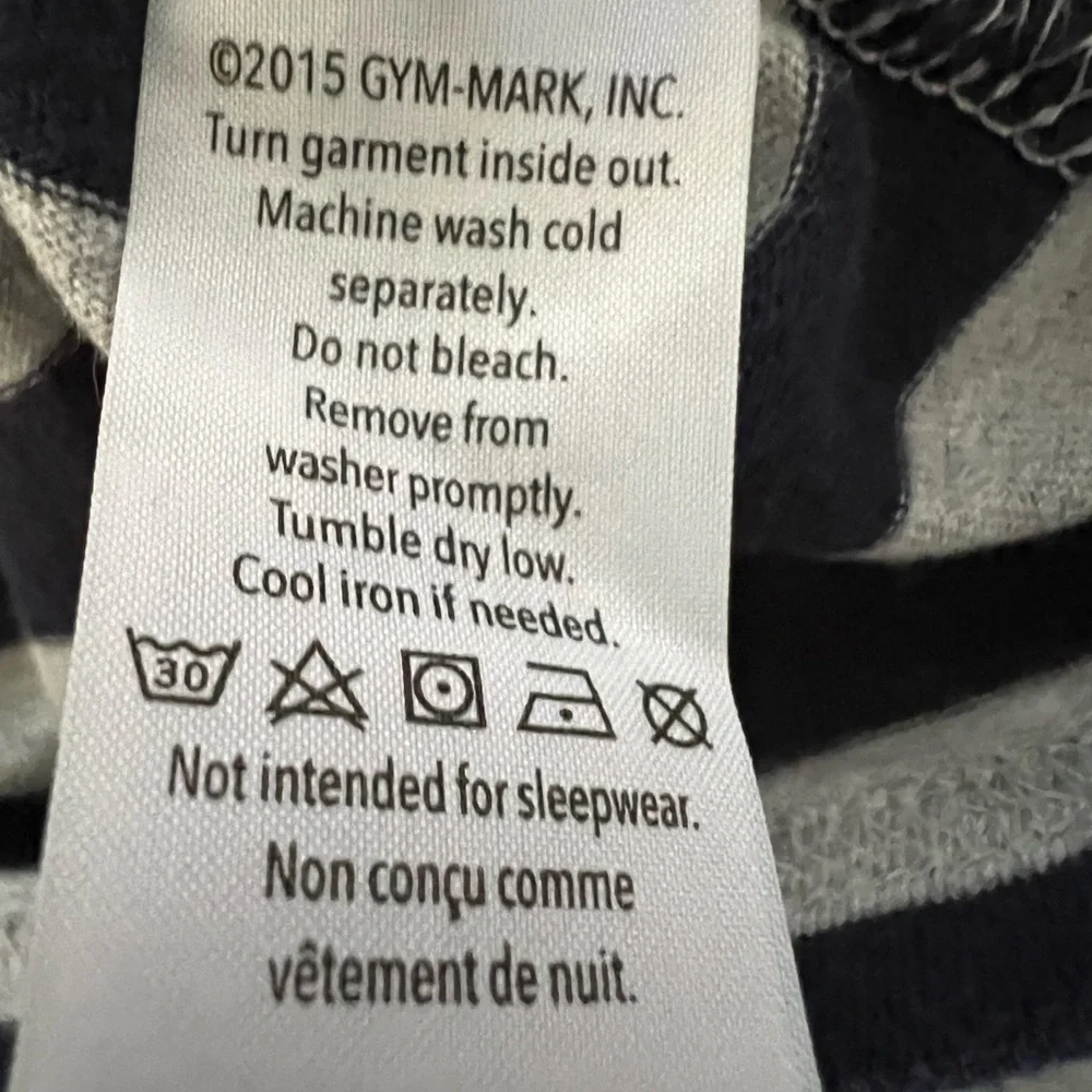 6-12 month “always soft” Gymboree t-shirt short sleeve striped navy & grey